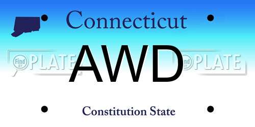 AWD Connecticut License Plate
