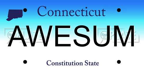 AWESUM Connecticut License Plate