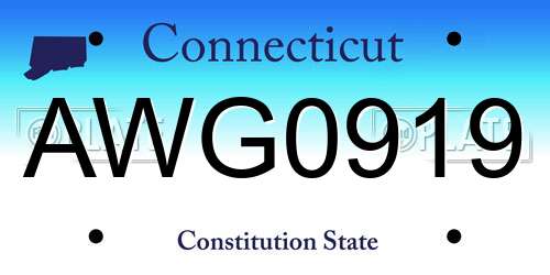 AWG0919 Connecticut License Plate