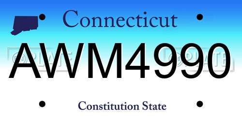 AWM4990 Connecticut License Plate