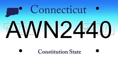 AWN2440 Connecticut License Plate
