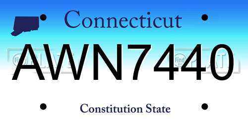AWN7440 Connecticut License Plate
