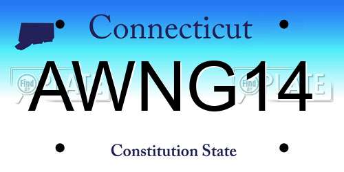 AWNG14 Connecticut License Plate