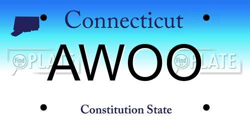 AWOO Connecticut License Plate