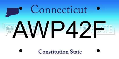 AWP42F Connecticut License Plate