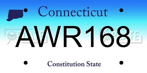 AWR168 Connecticut License Plate