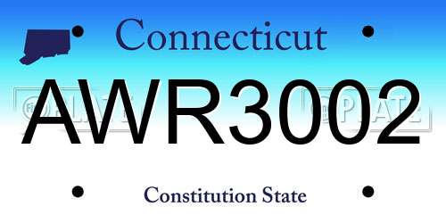 AWR3002 Connecticut License Plate