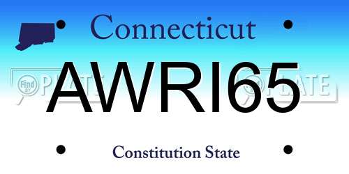 AWRI65 Connecticut License Plate
