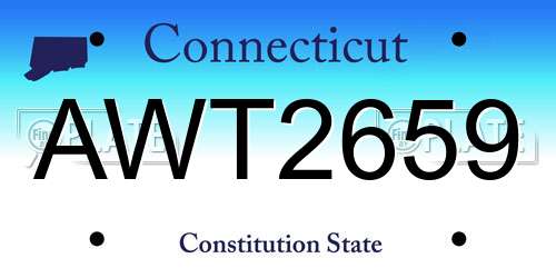 AWT2659 Connecticut License Plate