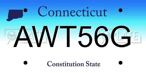 AWT56G Connecticut License Plate