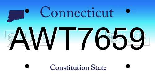 AWT7659 Connecticut License Plate