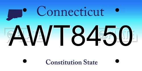 AWT8450 Connecticut License Plate