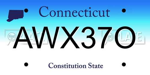 AWX37O Connecticut License Plate