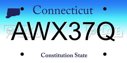 AWX37Q Connecticut License Plate