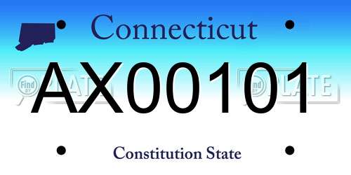 AX00101 Connecticut License Plate