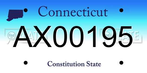 AX00195 Connecticut License Plate