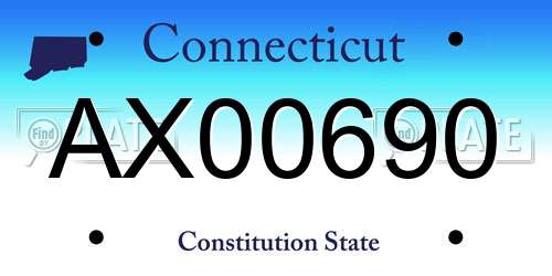 AX00690 Connecticut License Plate