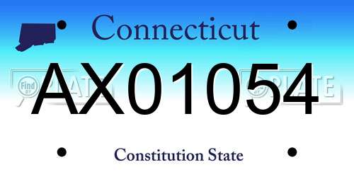 AX01054 Connecticut License Plate