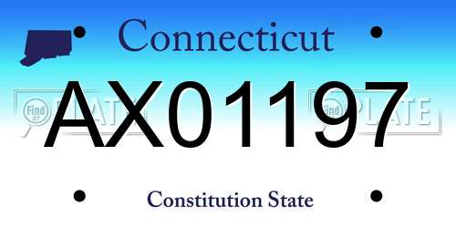 AX01197 Connecticut License Plate