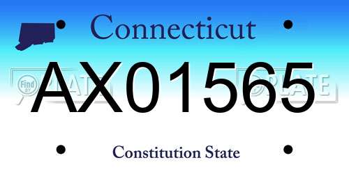 AX01565 Connecticut License Plate