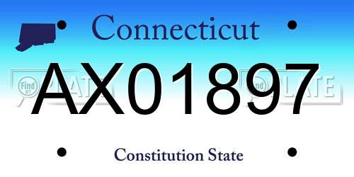 AX01897 Connecticut License Plate