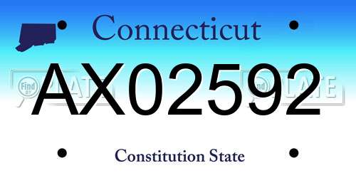 AX02592 Connecticut License Plate