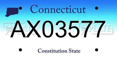 AX03577 Connecticut License Plate
