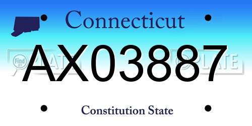 AX03887 Connecticut License Plate