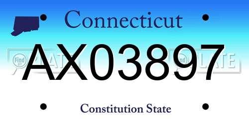 AX03897 Connecticut License Plate
