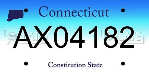AX04182 Connecticut License Plate