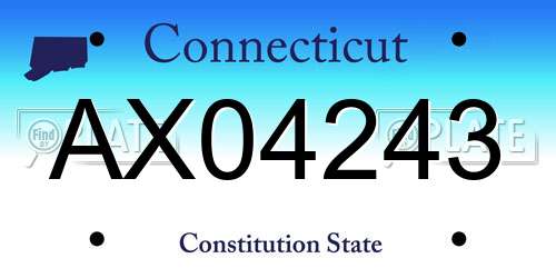 AX04243 Connecticut License Plate