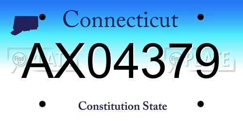 AX04379 Connecticut License Plate