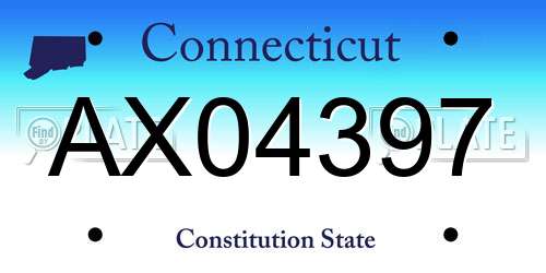 AX04397 Connecticut License Plate