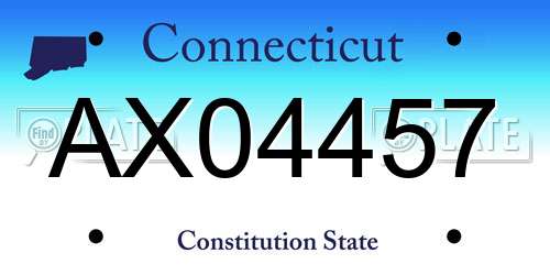AX04457 Connecticut License Plate