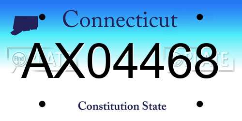 AX04468 Connecticut License Plate