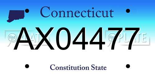 AX04477 Connecticut License Plate