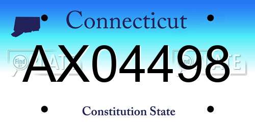 AX04498 Connecticut License Plate
