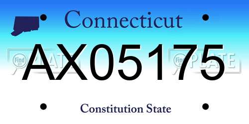 AX05175 Connecticut License Plate