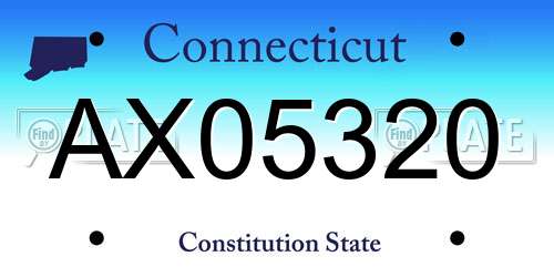 AX05320 Connecticut License Plate