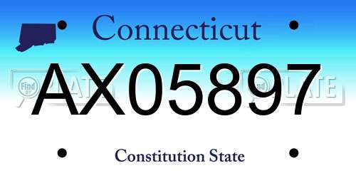 AX05897 Connecticut License Plate