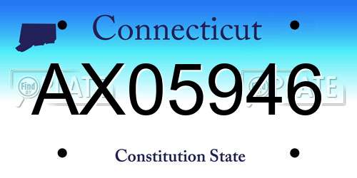 AX05946 Connecticut License Plate