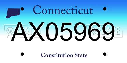 AX05969 Connecticut License Plate