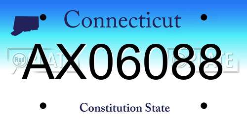 AX06088 Connecticut License Plate