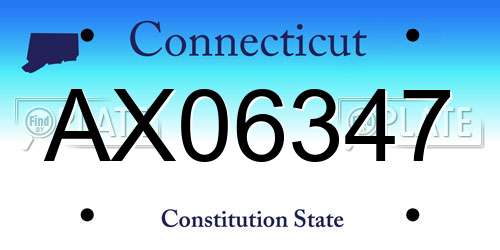 AX06347 Connecticut License Plate