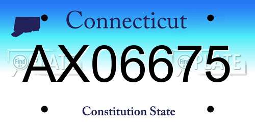 AX06675 Connecticut License Plate