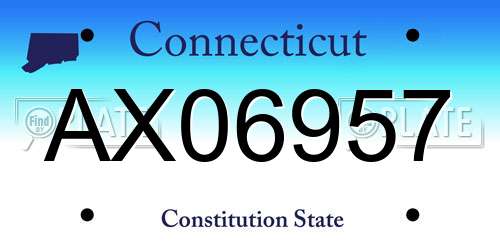 AX06957 Connecticut License Plate