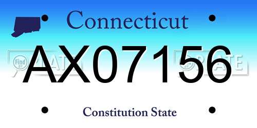 AX07156 Connecticut License Plate