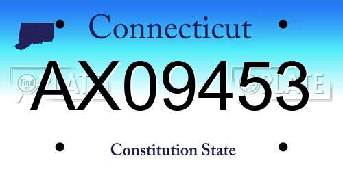 AX09453 Connecticut License Plate