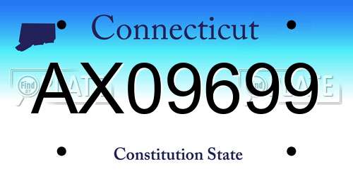 AX09699 Connecticut License Plate
