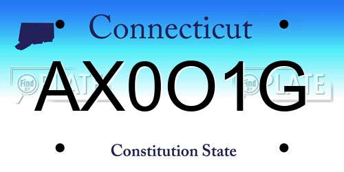 AX0O1G Connecticut License Plate
